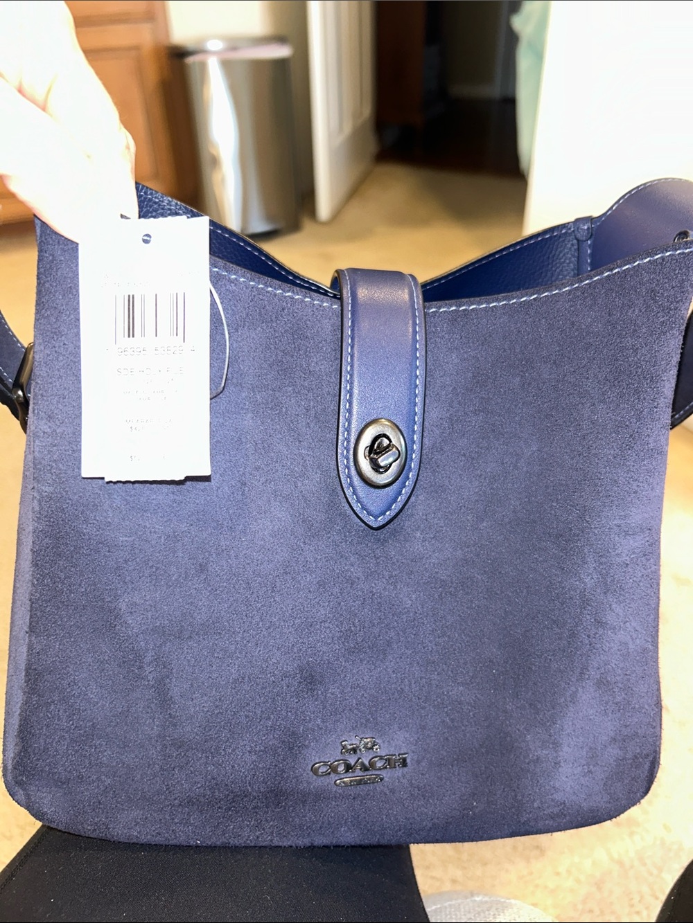 Coach Navy Suede Hadley - Picture 9 of 10
